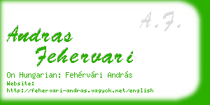 andras fehervari business card