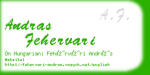 andras fehervari business card